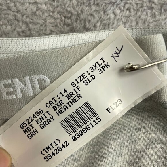 NEW Lands' End Men's XXL 3-Pack Boxer Briefs Gray Heather Cotton - Picture 4 of 7